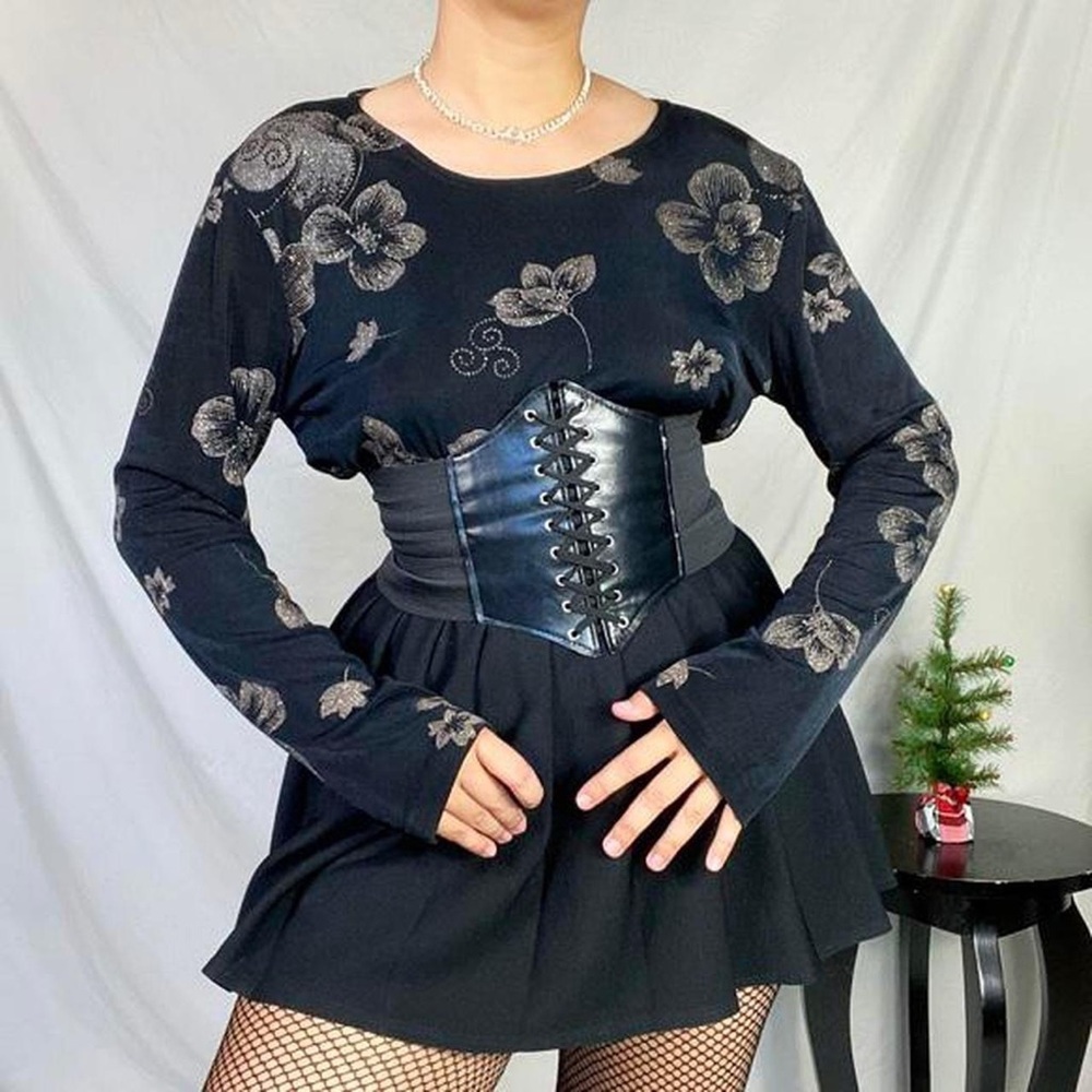 Y2K sparkly floral long sleeve
